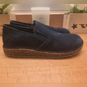 Birkenstock Callan Slip-on Flats Blue Suede Womens Size 37 EU